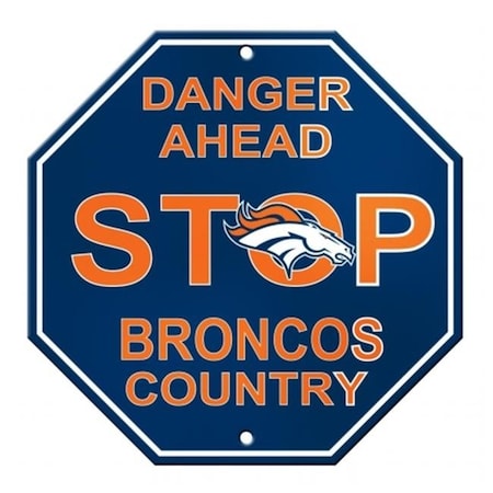Fremont Die Consumer Products F90532 Styrene Stop Sign - Denver Broncos